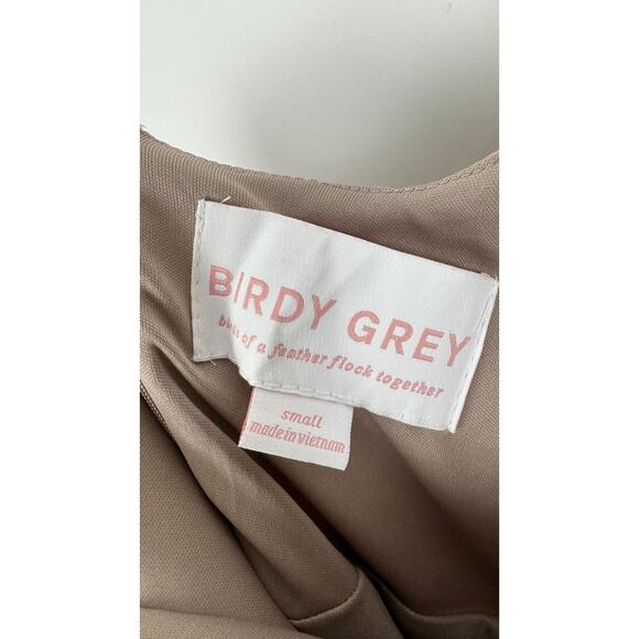 Birdy Grey Alex Convertible Dress Crepe Womens Small Taupe Bridesmaid Formal - Picture 7 of 11